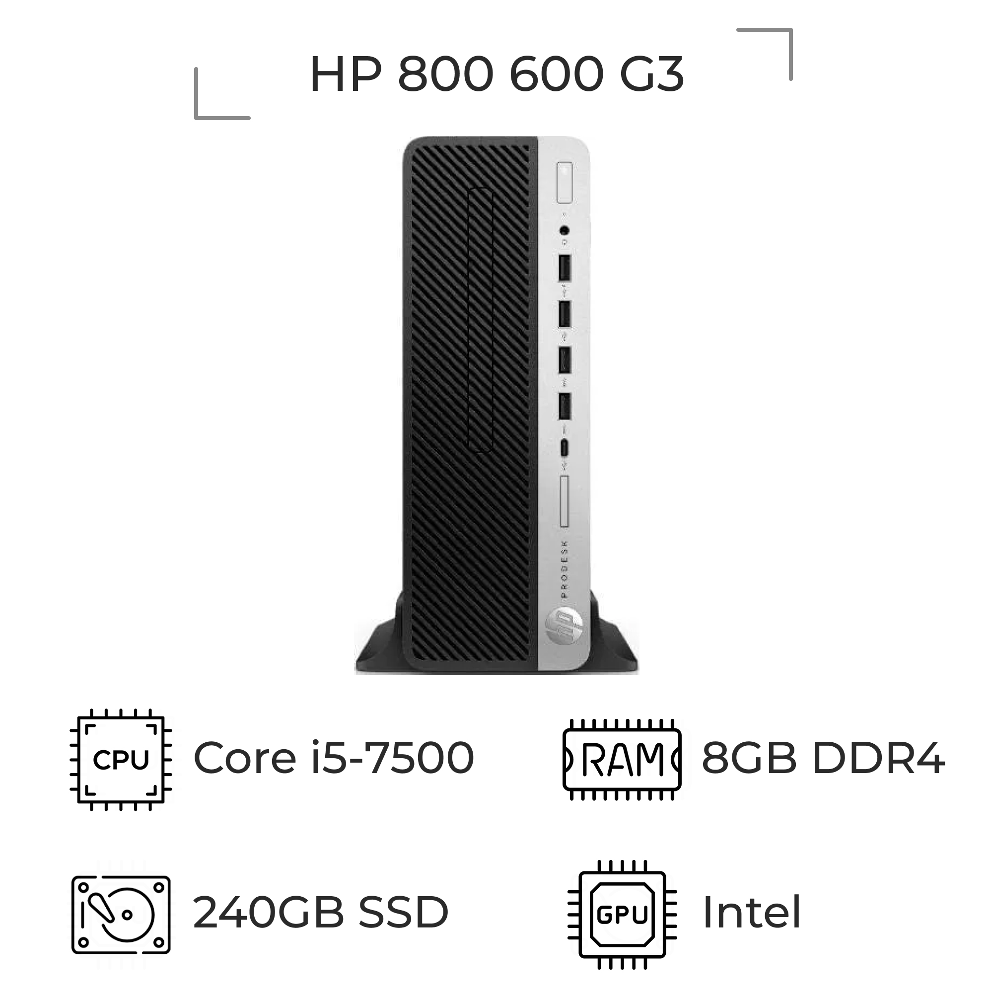 مینی کیس استوک اچ پی HP 800 G3 با هارد SSD 256